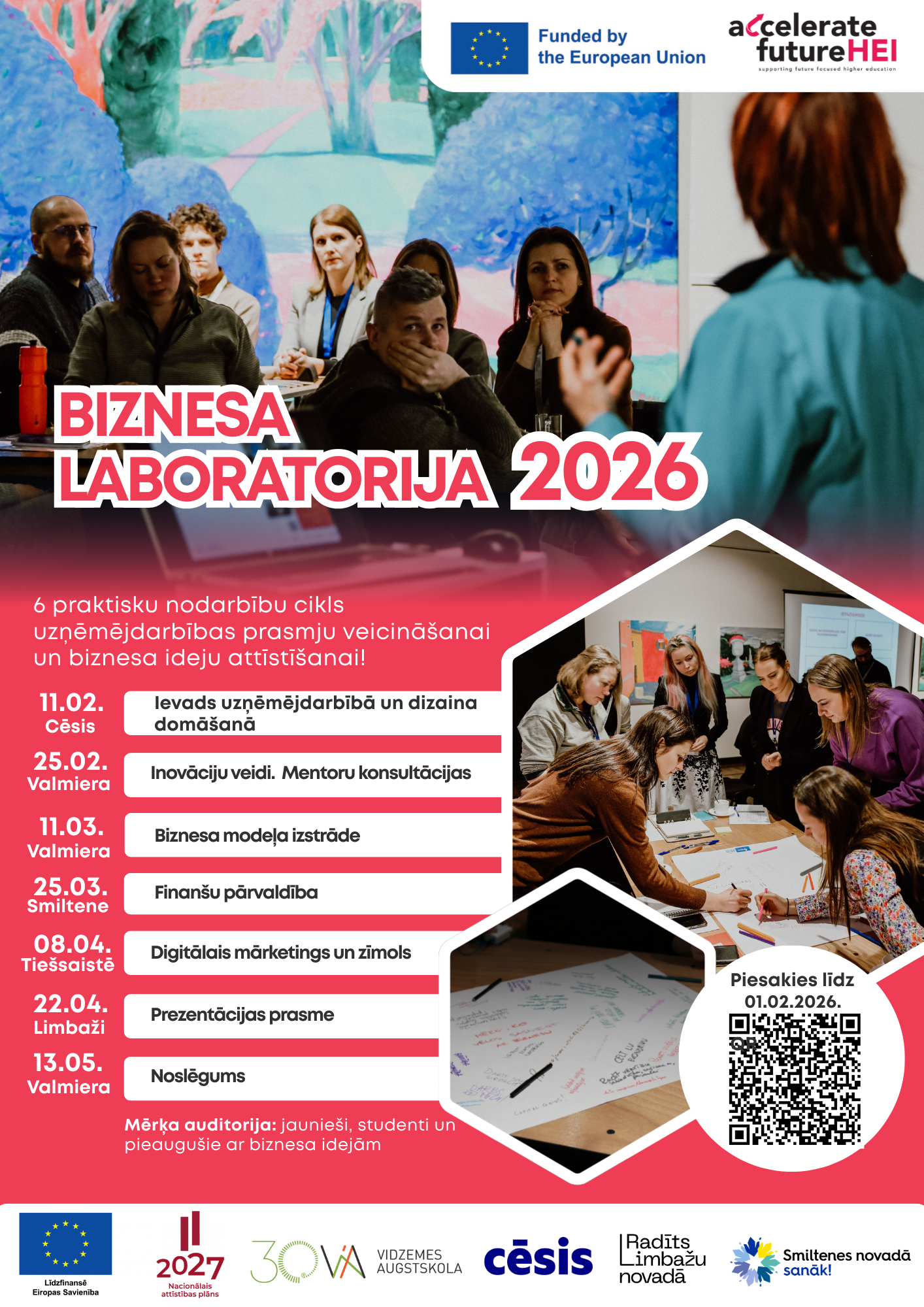 Biznesa laboratorija 2026 plakāts druka i epastiem